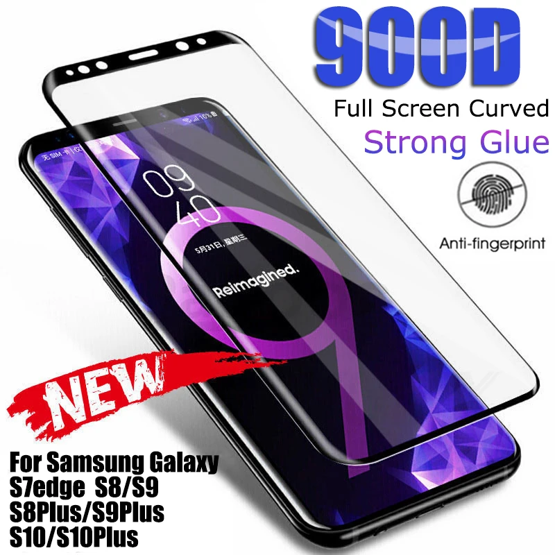 900D Full Curved Screen Protector For Samsung S8 S9 S10 S20 Plus Tempered Glass On Samsung Galaxy No