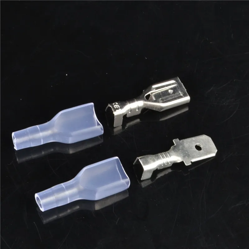 

200pcs 6.3mm Crimp Terminal Whit Lock 50pcs Female Spade Connector +50pcs Male Spade Connector+ 100pcs Case