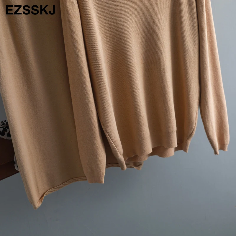 V-образный вырез ленивый Свитер оверсайз костюм платье Женский Повседневный свободный свитер + прямая юбка с карманом feamle свитер комплект