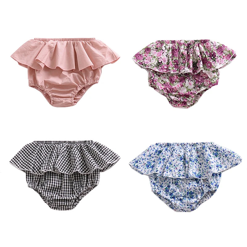 Summer Fashion Baby Girls Shorts Ruffle Newborn Baby Bloomers Girls Pattern Lattice Trousers Toddler Pp Pants 6m 1 2 3 4 Years Shorts Aliexpress
