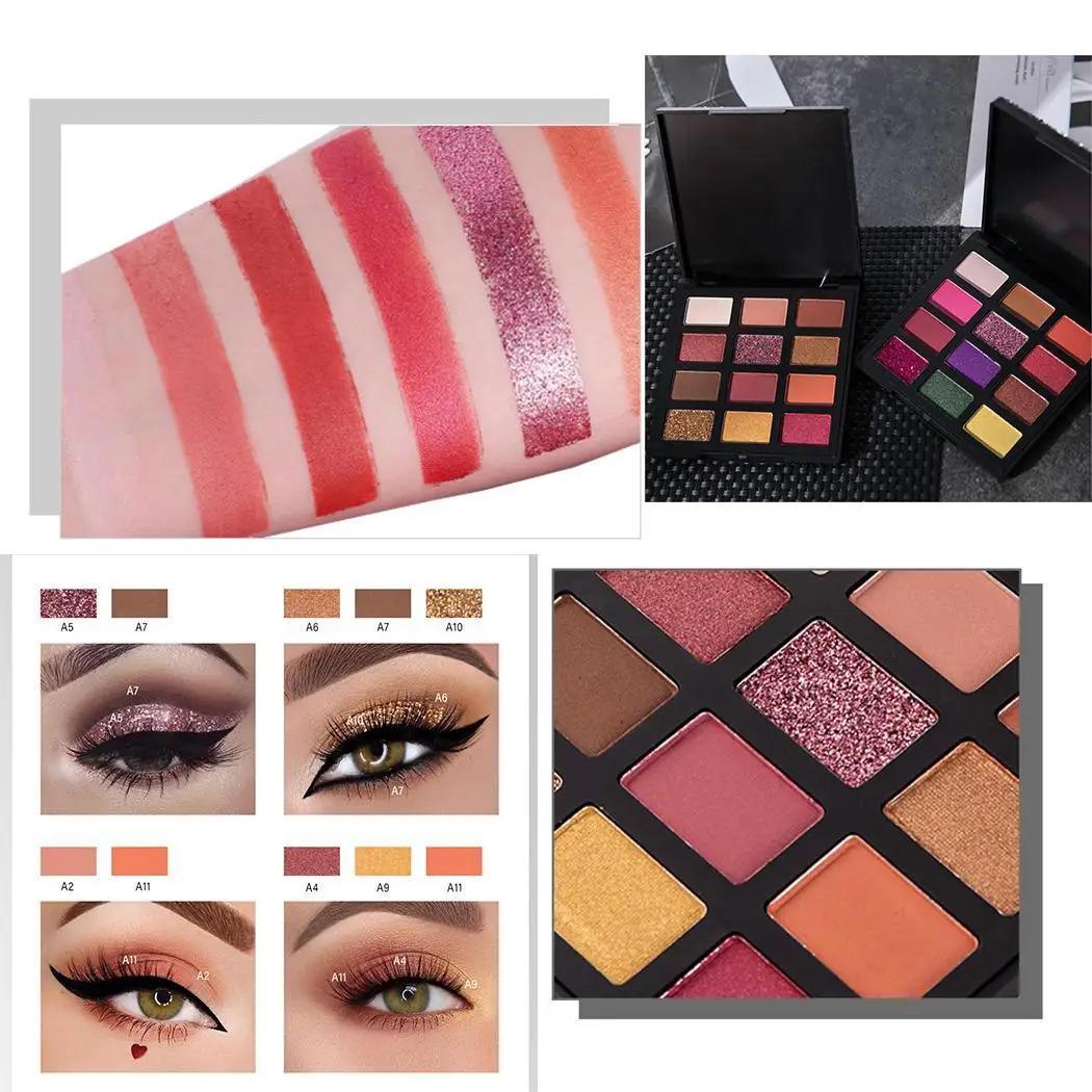 12 Colors Soft Natural Matte Glitter Long Lasting Matte, Smear Eyeshadow China Eye Fashion Makeup Palette Tool