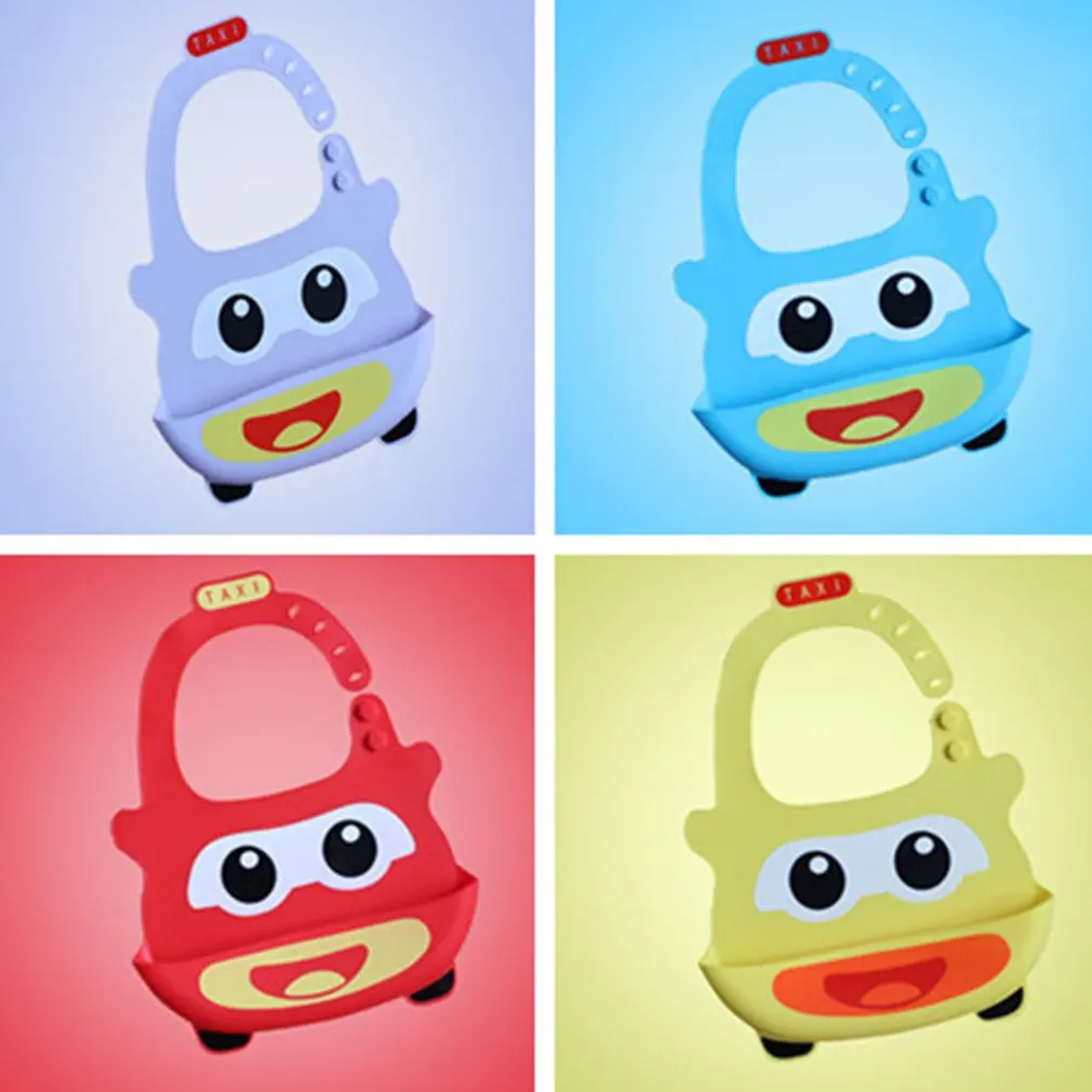 Baby Silicone Saliva Towel Baby Bib Large Waterproof Leak-proof Three-dimensional Cartoon Pocket Bib