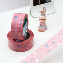 

Pink Thank You Adhesive Tape Logistics Express Box Packaging Tapes Business Office Supplies Gift Package Tape 4.5cm x 100M