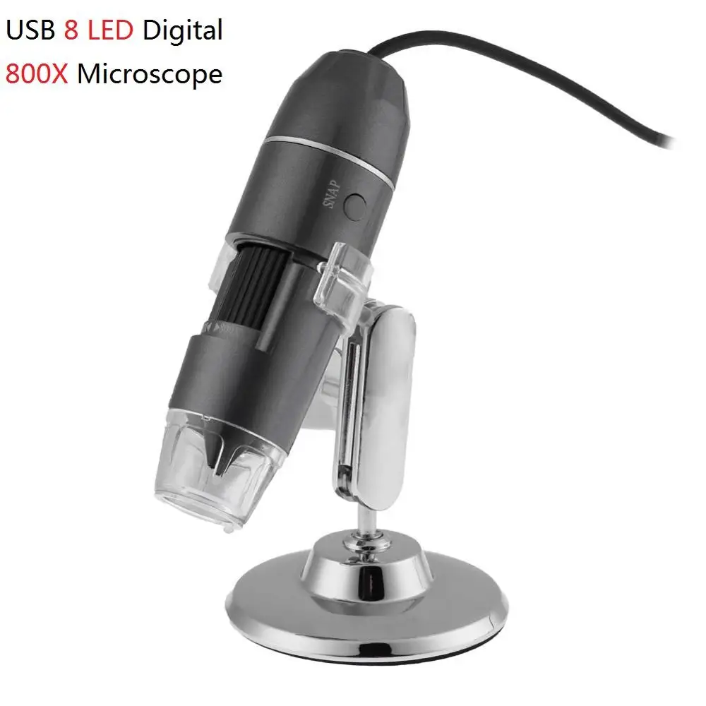 Профессиональный USB цифровой микроскоп 1000X800X8 светодиодный 2MP электронный микроскоп Эндоскоп увеличительная камера лупа+ подъемная подставка инструменты - Цвет: 800X