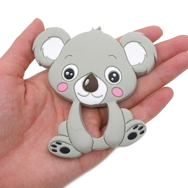 Chenkai силиконовый коала Прорезыватель для прорезывания зубов Набор DIY Baby Shower Жевательная Подвеска для кормления Сенсорное Прорезыватель кольцо для соски игрушка