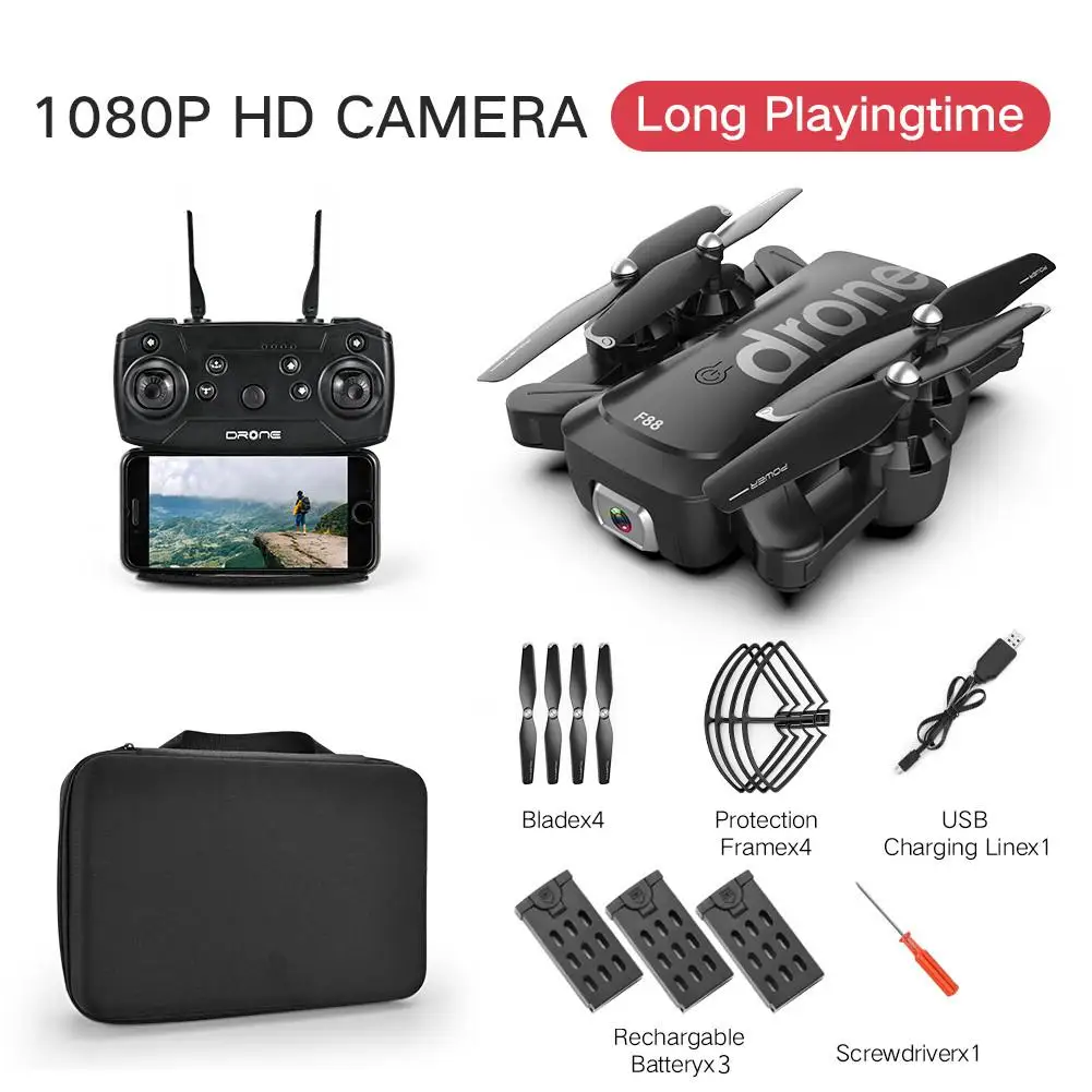 F88 wifi Радиоуправляемый Дрон складной HD аэрофотосъемка 4K Pixel пульт дистанционного управления Дрон двойная камера удержание высоты Квадрокоптер игрушка - Цвет: 6