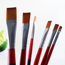 6 маникюрный 3D цветной рисунок широкая щетка, состоящий из ряда пенообразных кистей Набор плоский однотонный топ пигментная щетка мягкий нейлон Woo