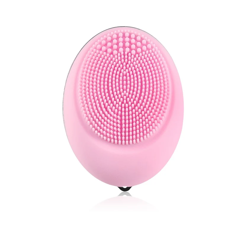 round pink Ультразвуковая электрическая Очищающая щетка для лица, щетка для мытья лица, вибрация, средство для удаления черных точек, очиститель пор, массаж, красота, уход за лицом - Цвет: round pink