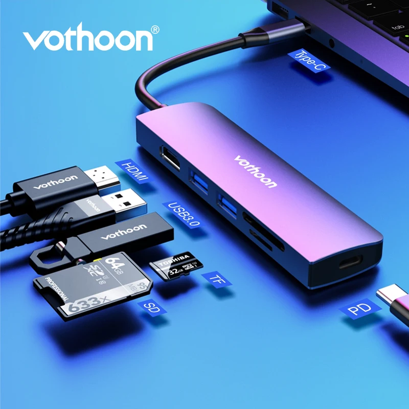 

Vothoon USB C HUB Type C to Multi USB 3.0 HUB HDMI Adapter For MacBook Pro Huawei Samsung S10 USB-C 3.1 Splitter 3 Port USB HUB