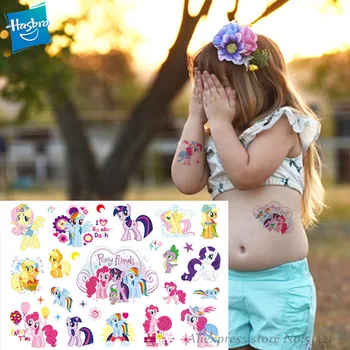 

Hasbro My Little Pony Cartoon Temporary Tattoo Sticker For Gril Children Cartoon Toys Tatoo Sticker Waterproof Party Gril Gift