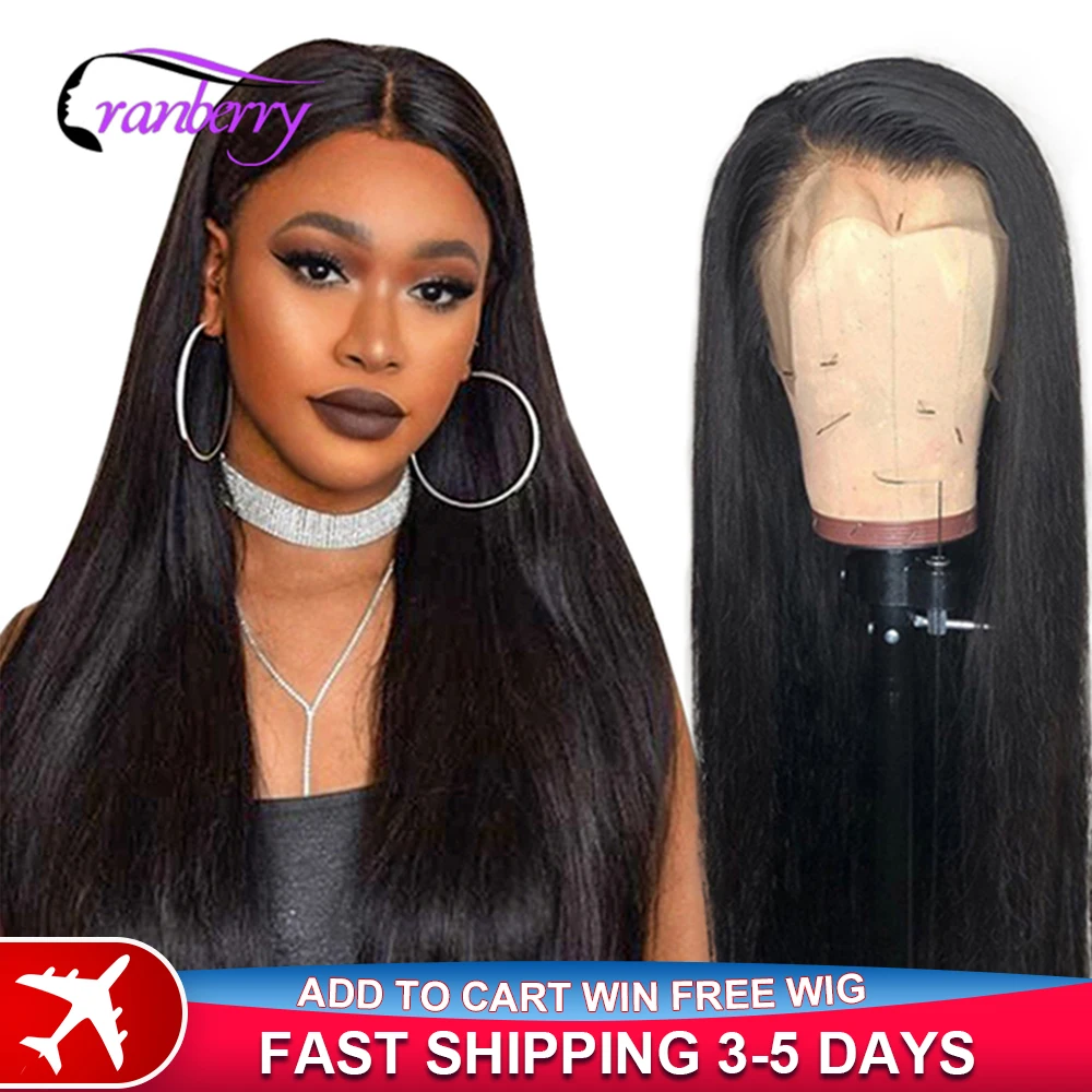 Cranberry-peluca con malla frontal 4x4 para mujer, postizo de pelo liso brasileño con cierre de encaje, pelucas de cabello humano Remy pre-arrancado