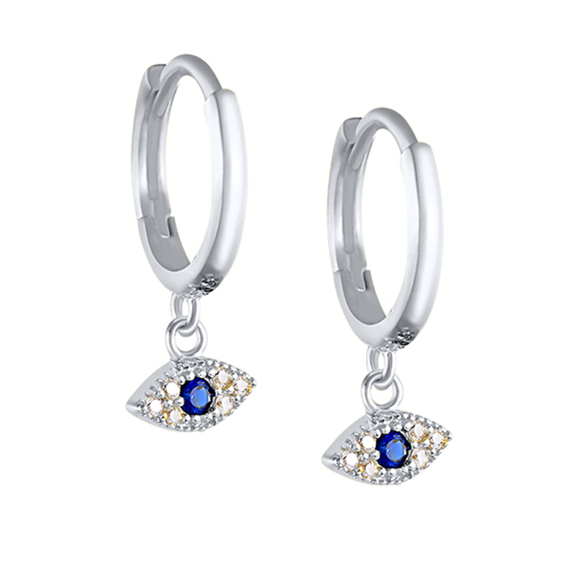 925 Sterling Silver Cubic Zirconia Sun Moon Star Pendant Hoop Earrings For Women Evil Eyes Butterfly Cactus Huggie Earring