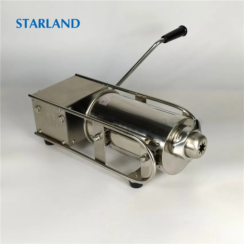 Horizontal 2L Churros Making Machine Sausage Maker Meat Filling Machine Stainless Steel Churros Extruder Manual Operation