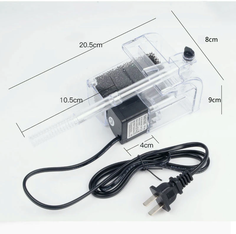 7 Aquarium Waterfall Filter Ultra-Quiet Aquarium External Wall Mount External Small Filter Pump Fish Bowl Garbage Purifier Filter