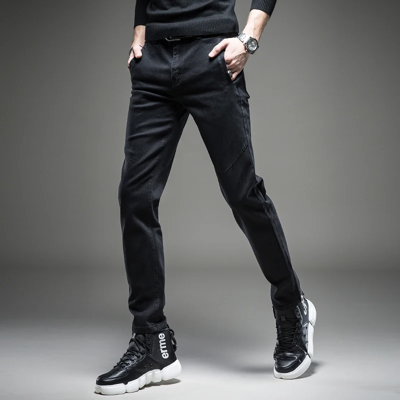 2019 новые классические модные мужские джинсы высокого качества корейские джинсы мужские облегающие джинсовые брюки стрейч мужские джинсы