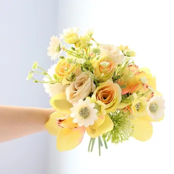 

28cm Simulation Mix And Match Bouquet Imitation Flowers Silk Flower Decorative Flower Manual Handed Flowers