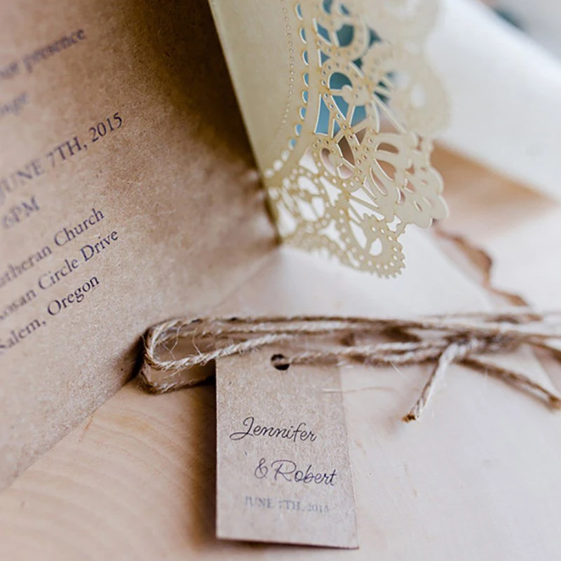  50pcs Vintage Wedding Invitation Cards Bridal Greeting Party Supplies Accessory - 4000484251090