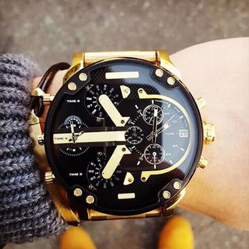 Мужские модные роскошные часы золотые из нержавеющей стали спортивные аналоговые кварцевые часы мужские s повседневные наручные часы relogio masculino