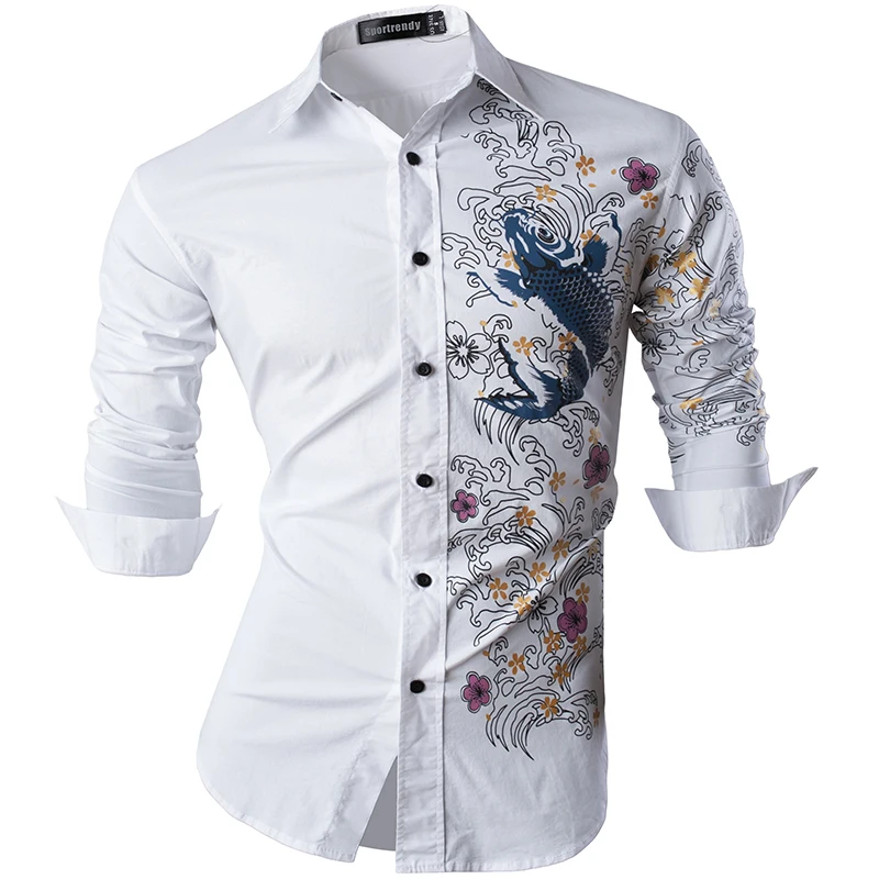 Платье-рубашка sporfashion JZS091 мужское с длинным рукавом Повседневная модная сорочка
