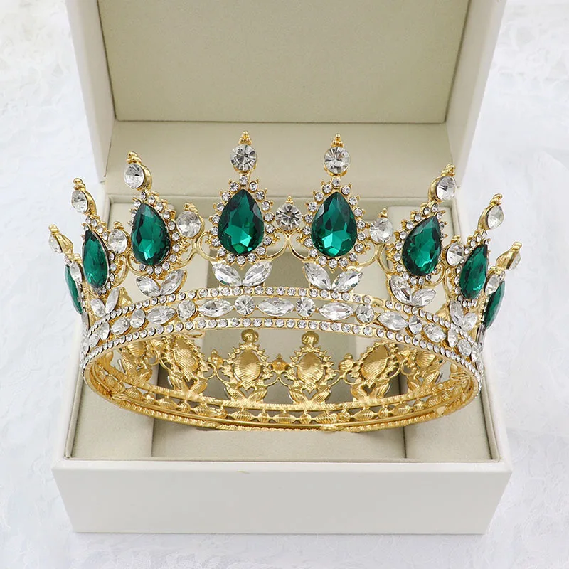 30 Options Crystal Tiaras Bride Wedding Crown Royal Queen King Round Diadem Bridal Headpiece Pageant Hair Jewelry Head Accessory (11)