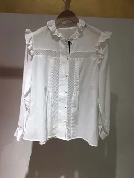 

18 Small Fresh Lotus Leaf Edge Button Shirt Cameo 87012