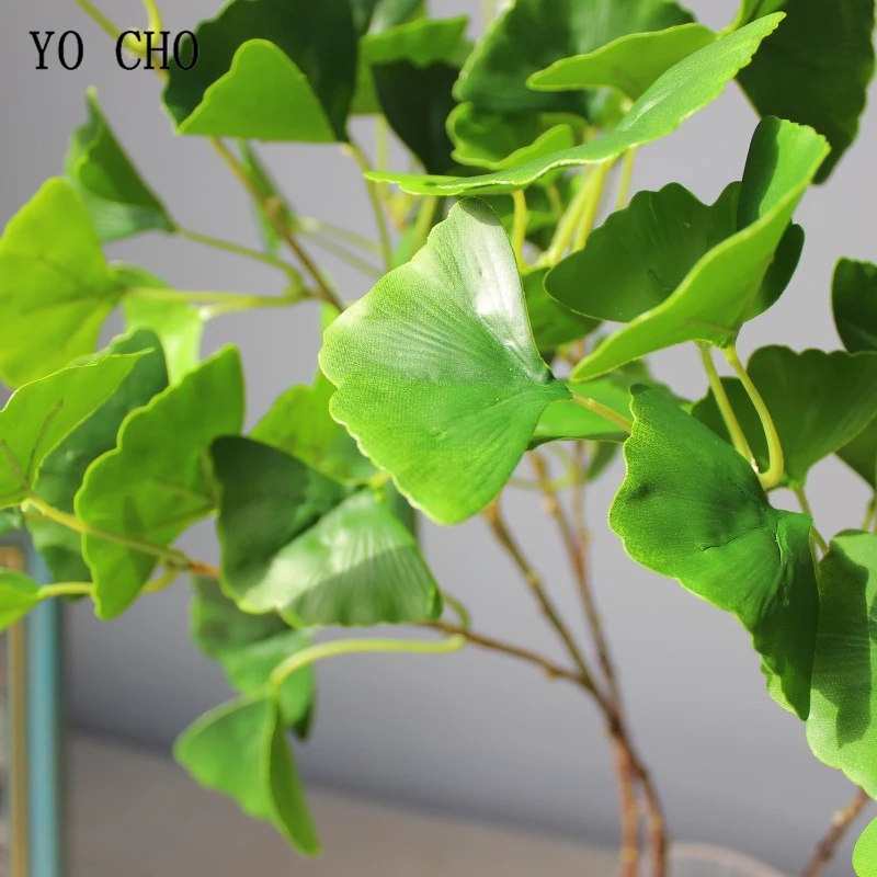 Йо Чо DIY свадебный букет Искусственный лист гинкго 3 вилки Maidenhair дерево растение Ручной Работы Цветочная композиция поставка гинкго билоба