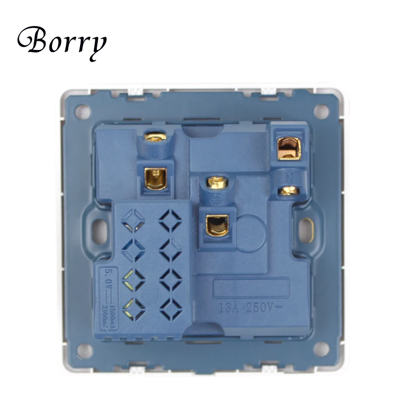 Borry настенная розетка 13A Универсальный 5 отверстий переключаемый выход 2.1A двойной USB зарядное устройство Порт светодиодный индикатор