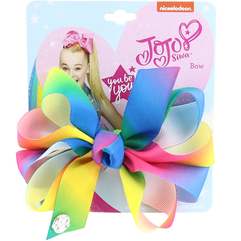 5 &quotJoJo Siwa заколки для волос с бантиками ручной работы металлическим принтом