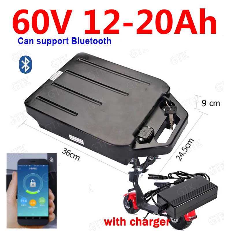 ГТК 60V 20Ah литий-ионный аккумулятор 60v 18ah литий ионный с Bluetooth BMS приложение для