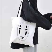 No Face Man Studio Ghibli Totoro Shopper Shopping Bag Anime bag Cotton Tote Eco Reusable Bolso Handbag Bag Eco Bag Reusable