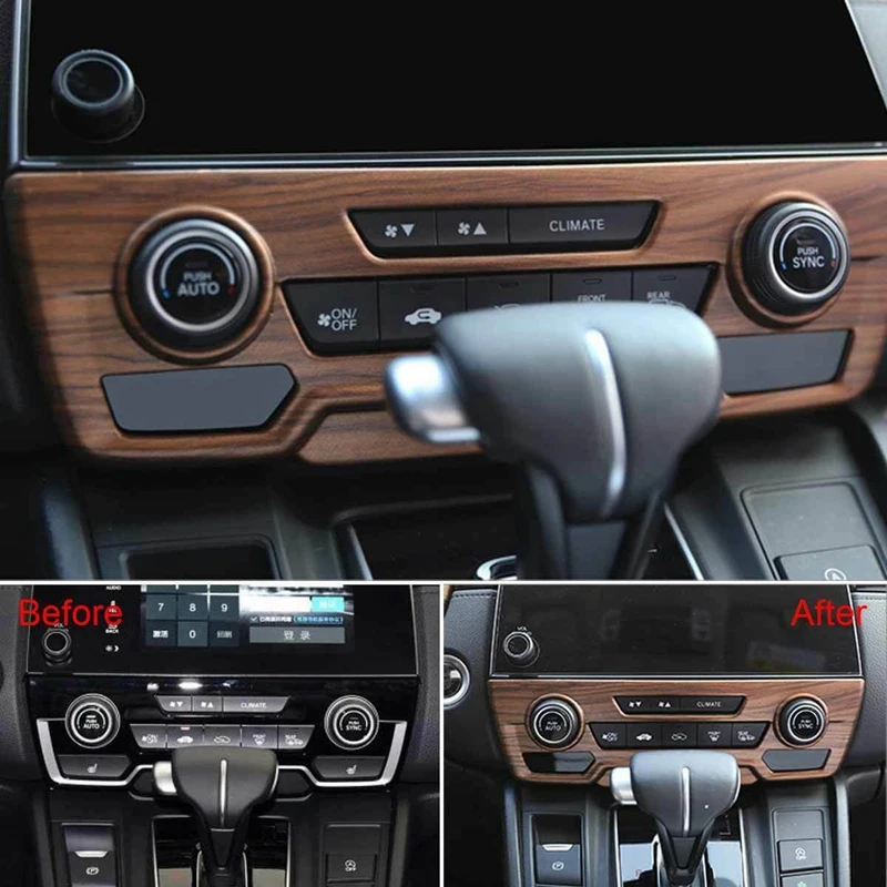NewPeach деревянные зерна центральная консоль CD панель накладка для Honda CRV CR-V