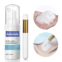 50ml 2 In 1 Shampoo For Eyebrows Eyelashes Eyelash Extension Brush Shampoo Set Extension Gel Eyelash Makeup Cleaner