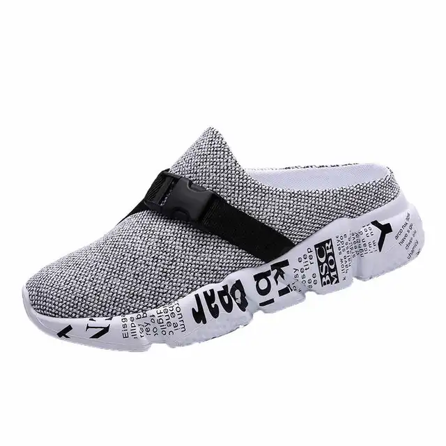 Comfort Men Shoes Casual Big Size Men's Home Slippers Fashion Mesh Soft Summer Sandals Crock Fishing Quick-drying Man Slipper B1 Gray 1719