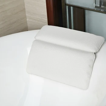 

Non-slip Spa Bathtub Pillow Powerful Suction Cups Extra Soft 2-Panel Design for Shoulder and Neck Support Fits Any Size Tub
