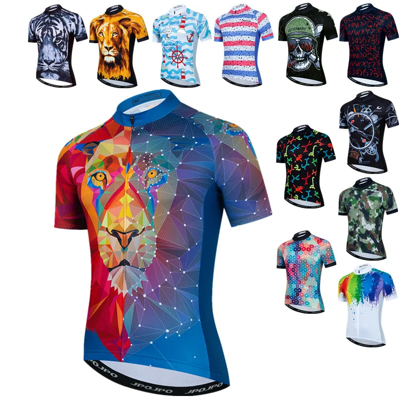Koszulka rowerowa Weimostar Lion mężczyźni lato z krótkim rękawem odzież rowerowa Ropa Ciclismo anty-uv rower MTB Jersey Pro koszulka rowerowa