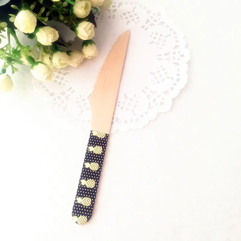 12pcs Disposable Cutlery Wooden Fork Spoon Knives Set Picnic Cutlery Wedding Birthday Party Decor Supplies