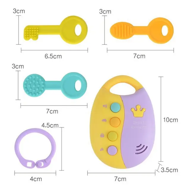 Musical Toy Colorful Flash Sounds Remote Car Voices Car Key Pretend Play Toys for Baby Musical Car Key Toy Kids Educational 4