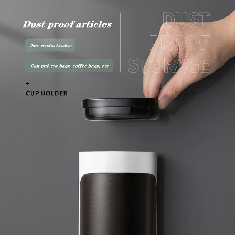 Wall Mounted Disposable Paper Cup Dispenser Pull Type Plastic Cup Holder Anti-Dust Storage Rack Office Tumbler Holders Kitchen