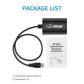

2020 4K 1080P USB 3.0 60FPS Video Capture Card Video Grabber Record Box Streaming Adapter For PS4/Xbox Live Broadcasts Recording