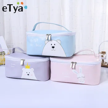 

eTya Portable Travel Cosmetic Bag Makeup Bag Women Organizer Pouch Fashion Beauty Make Up Organizer Case Wash Toiletry Bags Case
