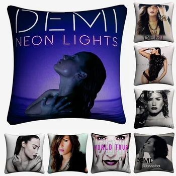 

Demi Lovato Sexy Singer Star Decorative Pillow Covers For Sofa Home Decor Linen Cushion Case 45x45cm Throw Pillow Case Almofada
