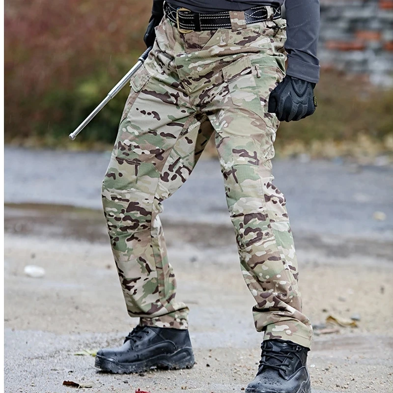Men Multi-Pockets Cargo Pants Quick Dry Outdoor Sports Tactical Trousers for Travel Hiking climb