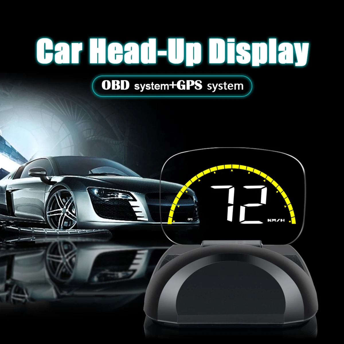 Автомобильный HUD Head Up display OBD Head Up display Автомобильный цифровой датчик увеличения измеритель скорости вольтажа и т. Д. Автоматическая диагностическая сигнализация температуры воды