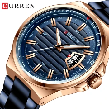 

CURREN 8375 Mens Watches Top Luxury Brand Men Full Steel Watches Quartz Watch Analog Waterproof Sports Army Military WristWatch