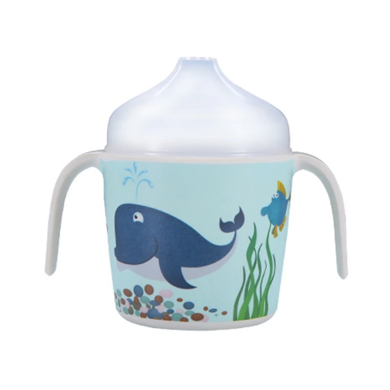Детская мультяшная бутылка для воды, портативная для кормления бутылочка с крышкой, прочная чашка - Цвет: B