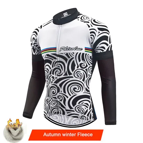 Autumn Winter Fleece Phtxolue Велоспорт Джерси Топы осень зима Тепловая флисовая одежда для велоспорта Ropa Ciclismo Mtb футболка для езды на велосипеде Maillot Ciclismo - Цвет: Autumn Winter Fleece
