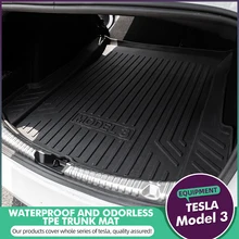 For Tesla Model 3 Trunk Mats Customized Car Rear Trunk Storage Mat Cargo Tray Trunk Waterproof Protective Mat Compatible for hyundai ix25 trunk mats customized car rear trunk storage mat cargo tray trunk waterproof protective pads mat
