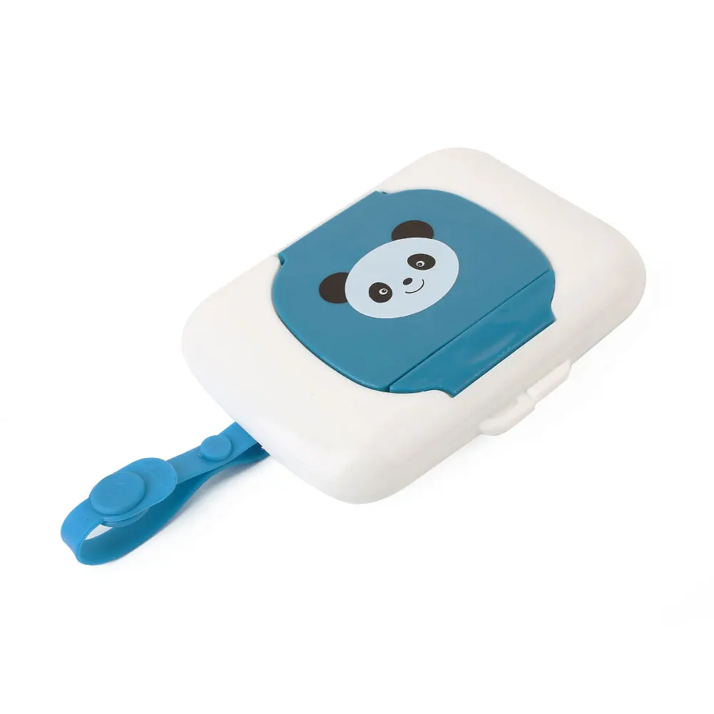 Blue panda Чехол 16,5*13*4 см коробка детские влажные салфетки мультфильм Дорожный держатель милый пластик - Цвет: Blue panda