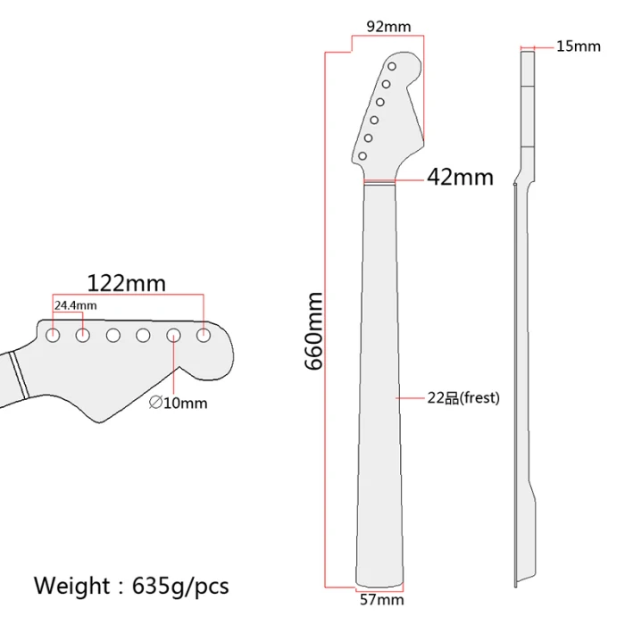 Электрическая гитара шеи 22 лада деревянный Гладкий музыкальный сменный прибор аксессуары и T8