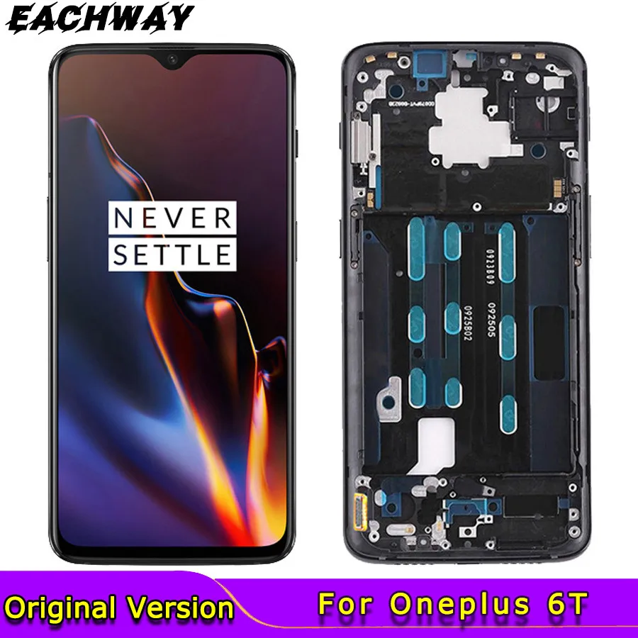 ЖК дисплей с сенсорной панелью для Oneplus 6T дигитайзером и рамкой OnePlus оригинал